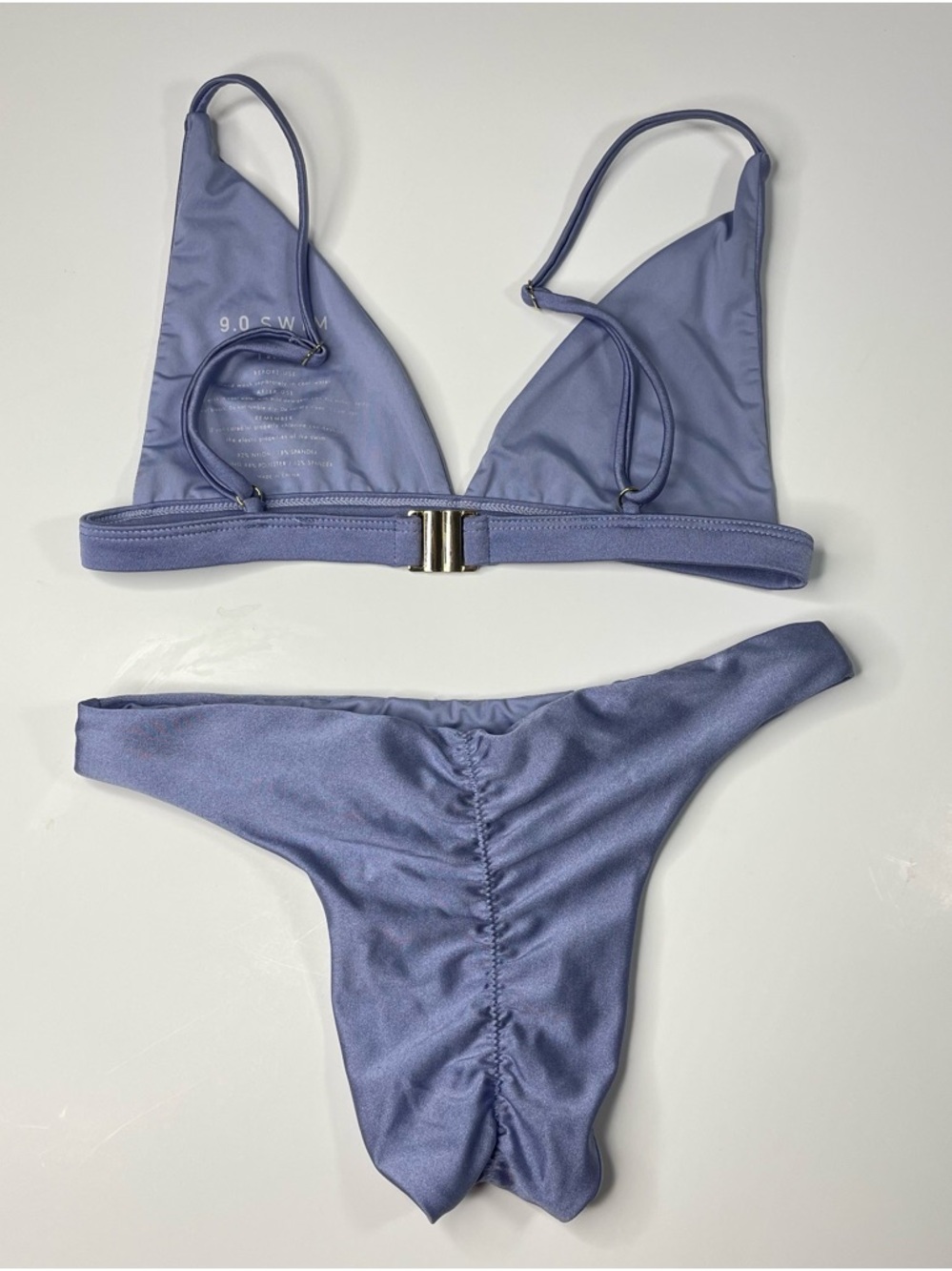 Metallic Tulum Bikini Set Silver Hardware Scrunch Detail 9.0 Swim - Picture 7 of 8